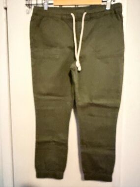 Women's Olive Green Drawstring Jogger Pants